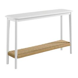 Alaterre Furniture - 48 Inch Console Table with Storage Shelf for Entryway, Hallway, or Living Room - White