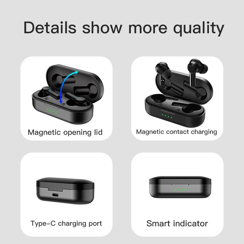 Details show more quality

- Magnetic opening lid
- Magnetic contact charging
- Type-C charging port
- Smart indicator