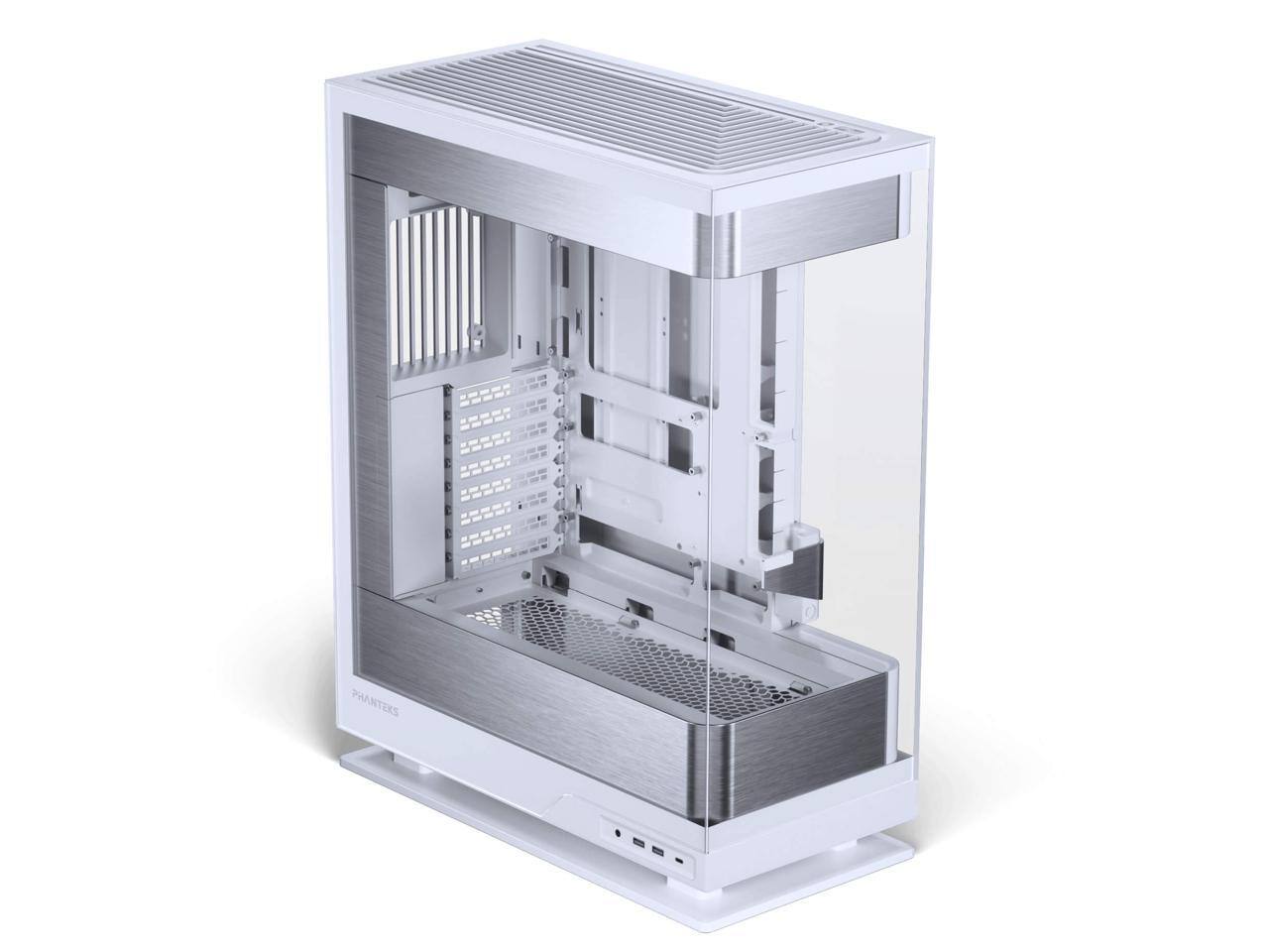 Alt View 9. Phanteks - Phanteks Evolv X2, Mid-Tower Gaming Chassis, Vertical Cooling, Tempered Glass, D-RGB, Silver White - Silver White.