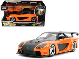 Han's Mazda RX-7 RHD Orange Metallic and Black "25 Years of Fast & Furious" "Tokyo Drift" (2006) 1/32 Model Car by Jada