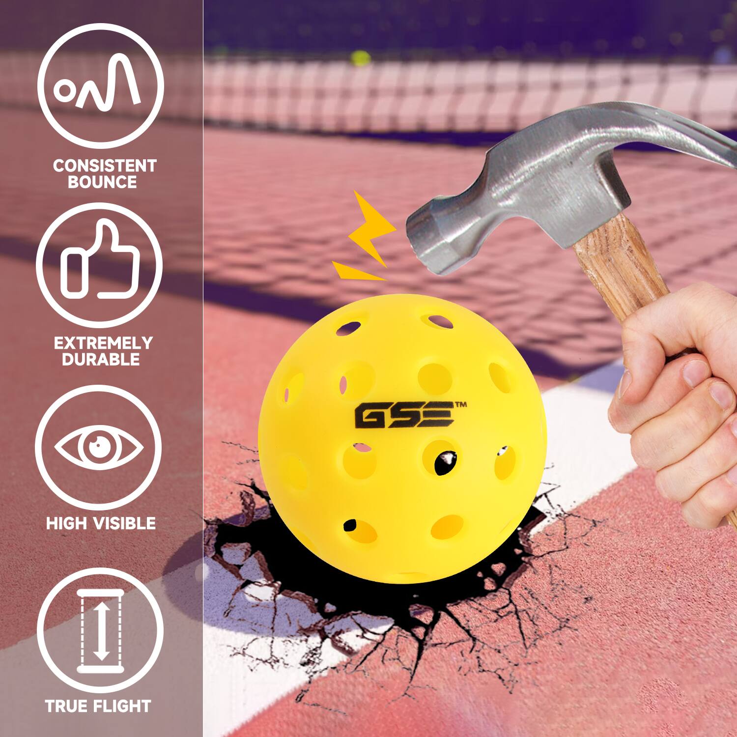 M, CONSISTENT BOUNCE, EXTREMELY DURABLE, TM GSE, HIGH VISIBLE, TRUE FLIGHT