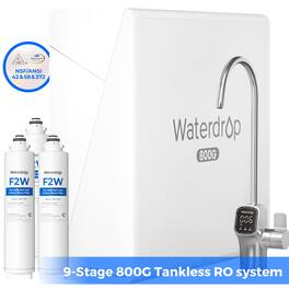 Waterdrop - X8-PRO Reverse Osmosis Water Filter Extra F2W-3 Filters - White