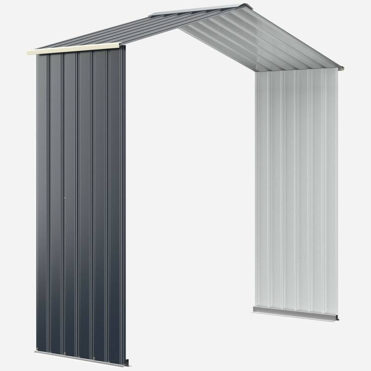 Alt View 2. Mondawe - Outdoor Storage Shed Extension Kit for 7 ft Shed Width - Grey.