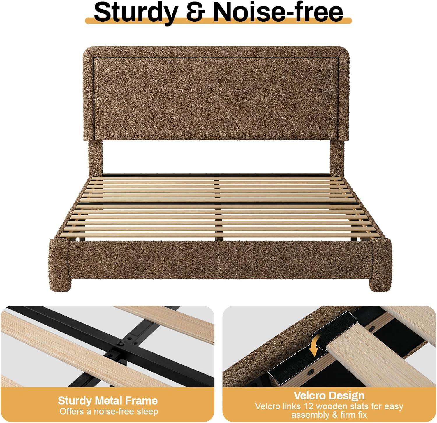 Sturdy & Noise-free

Sturdy Metal Frame
Offers a noise-free sleep

Velcro Design
Velcro links 12 wooden slats for easy assembly & firm fix