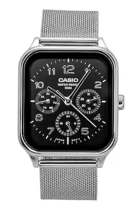 Casio - Standard Analog Stainless Steel Dial Quartz MTP-M306M-1AV Men's Watch - Black