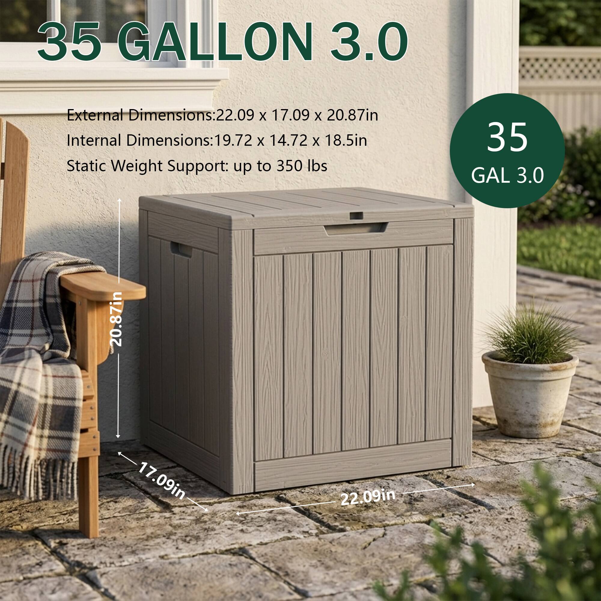 35 GALLON 3.0

External Dimensions: 22.09 x 17.09 x 20.87in  
Internal Dimensions: 19.72 x 14.72 x 18.5in  
Static Weight Support: up to 350 lbs

35 GAL 3.0

20.87in  
17.09in  
22.09in