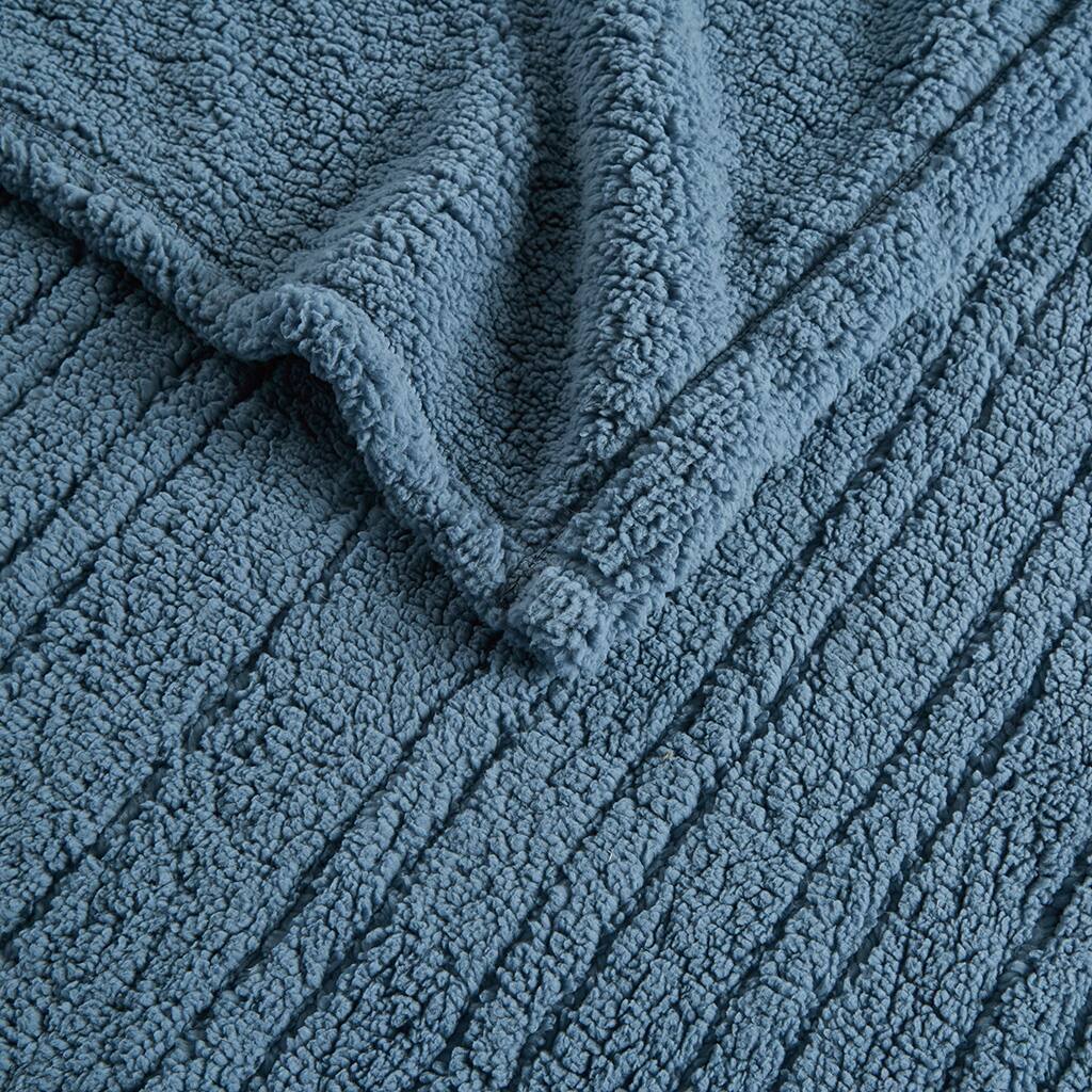 Alt View 5. Gracie Mills - Gracie Mills Jorah Solid Sherpa Electric Heated Blanket - Blue.