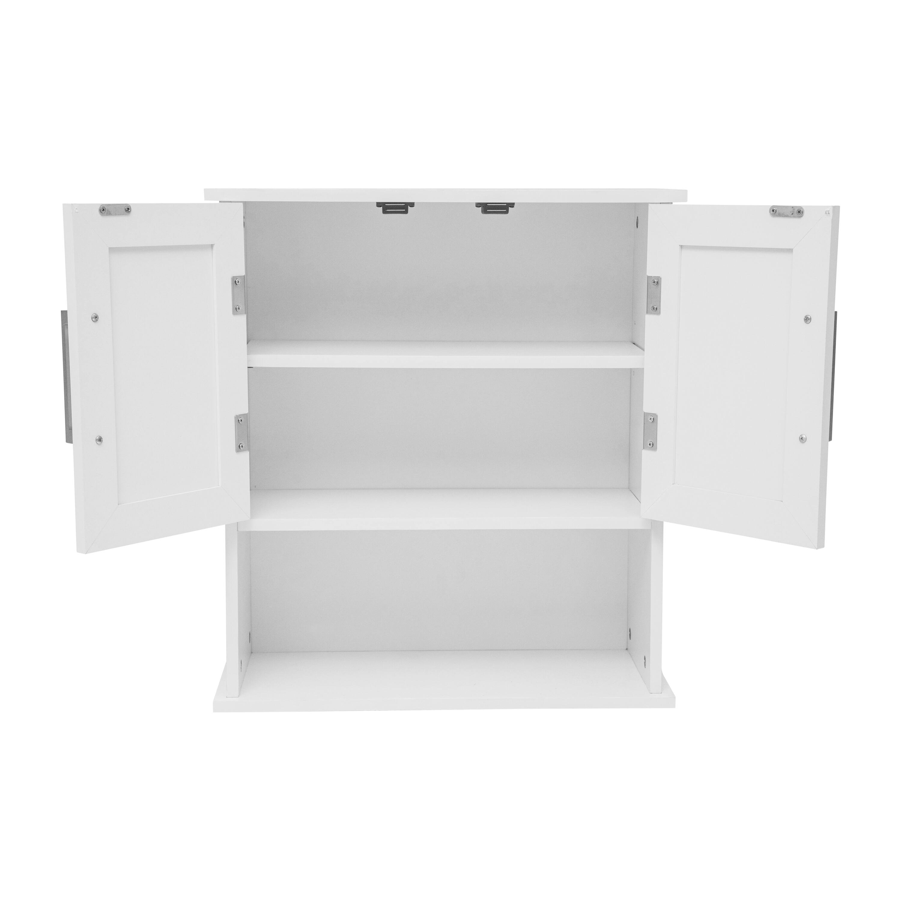 Alt View 9. Emma + Oliver - Modern Bathroom Wall Mount Medicine Cabinet with Magnetic Close Doors - White.