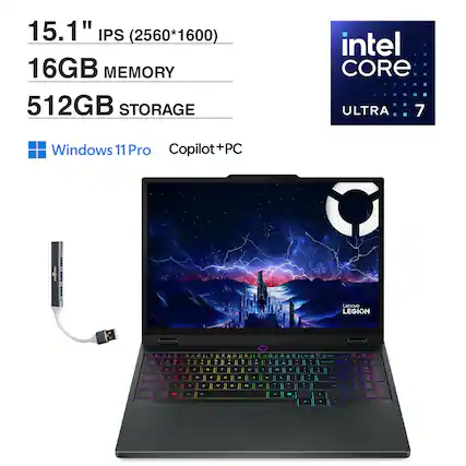 15.1" IPS (2560*1600)
16GB MEMORY
512GB STORAGE
Intel Core Ultra 7
Windows 11 Pro
Copilot+PC
Lenovo LEGION
