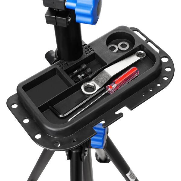 Alt View 5. RAD Cycle - Bike Repair Stand 360-degree Rotating Bike Stand for Maintenance - Tool Tray Clamps for - Black with Blue Accents.