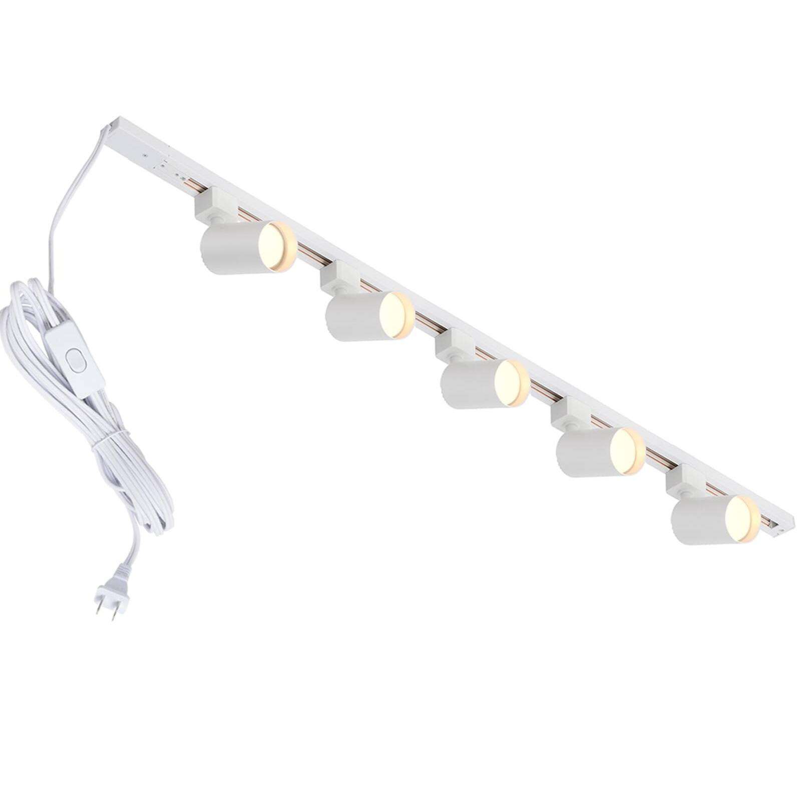 Front. Dazzed Corner - Plug in Track Lighting, 5-Light LED Track Lighting Kit (No Bulbs) - White.