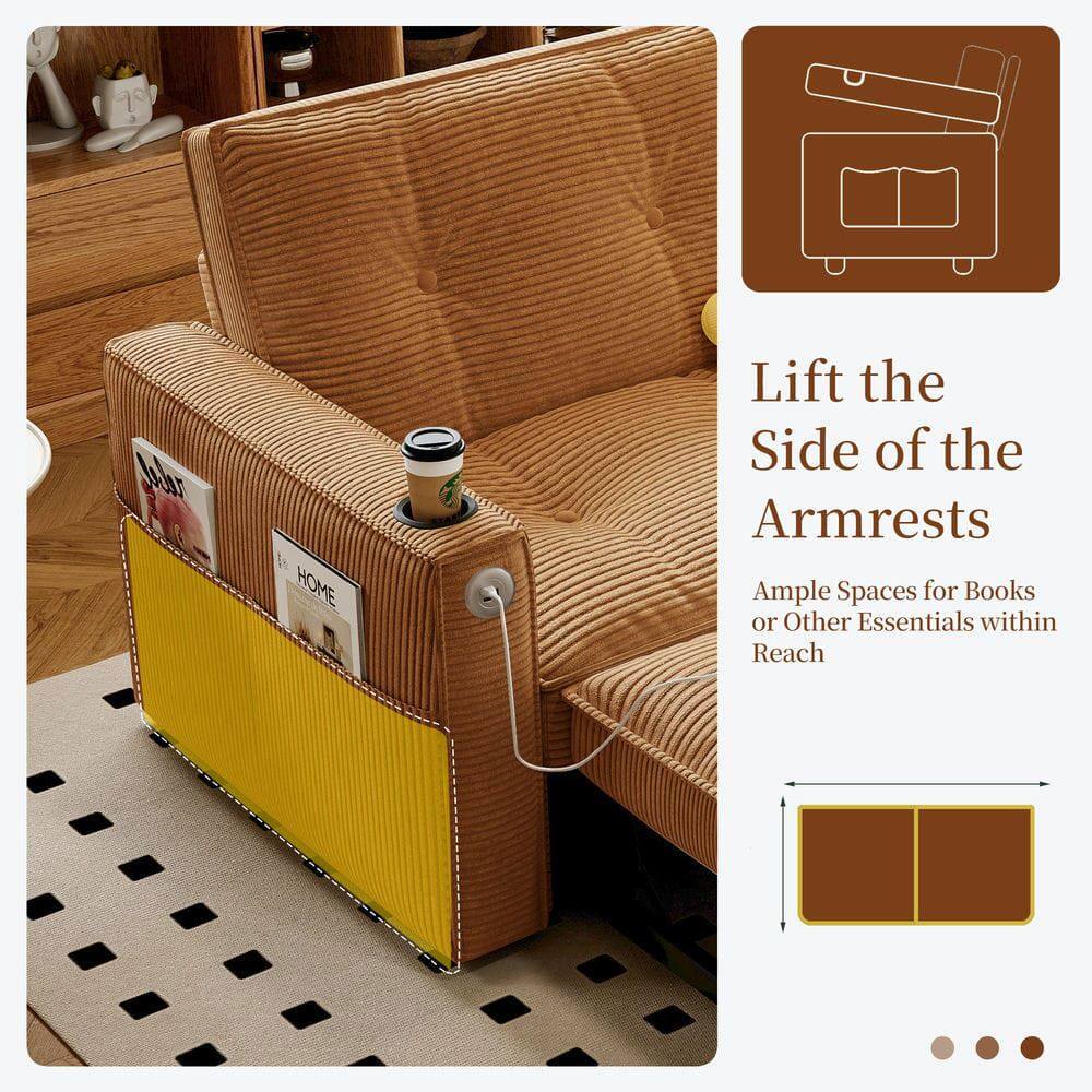 Lift the Side of the Armrests  
Ample Spaces for Books or Other Essentials within Reach