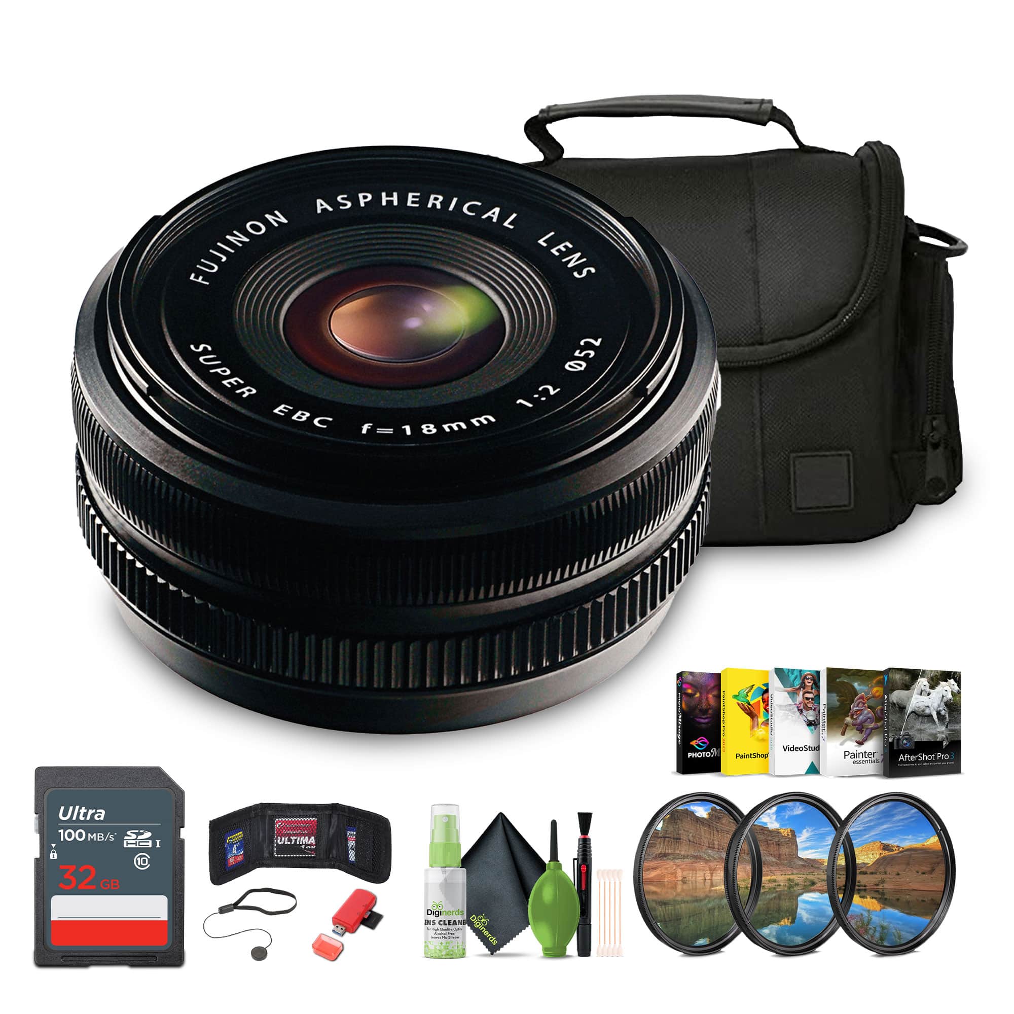 Fujifilm - XF 18mm f/2 R Lens, 32GB Memory Card, Bundle - Black price history on PriceWatchPro
