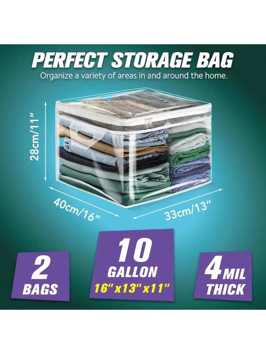 PERFECT STORAGE BAG  
Organize a variety of areas in and around the home.  

28cm/11"  
40cm/16"  
33cm/13"  

2 BAGS  
10 GALLON  
16" x 13" x 11"  
4 MIL THICK