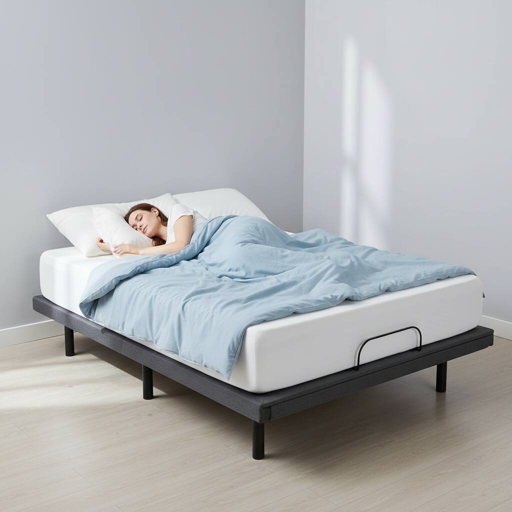 Alt View 6. AOITUN - Queen adjustable bed frame with massage and wireless remote for daily comfort - Black.