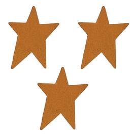 BreeBe - 3/Pkg Rusty Tin Stars 2" - Brown