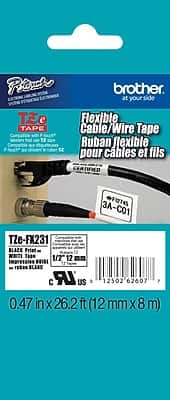 Brother - P-touch Laminated Flexible ID Label Maker Tape, 1/2" x 26-2/10' - Black On White