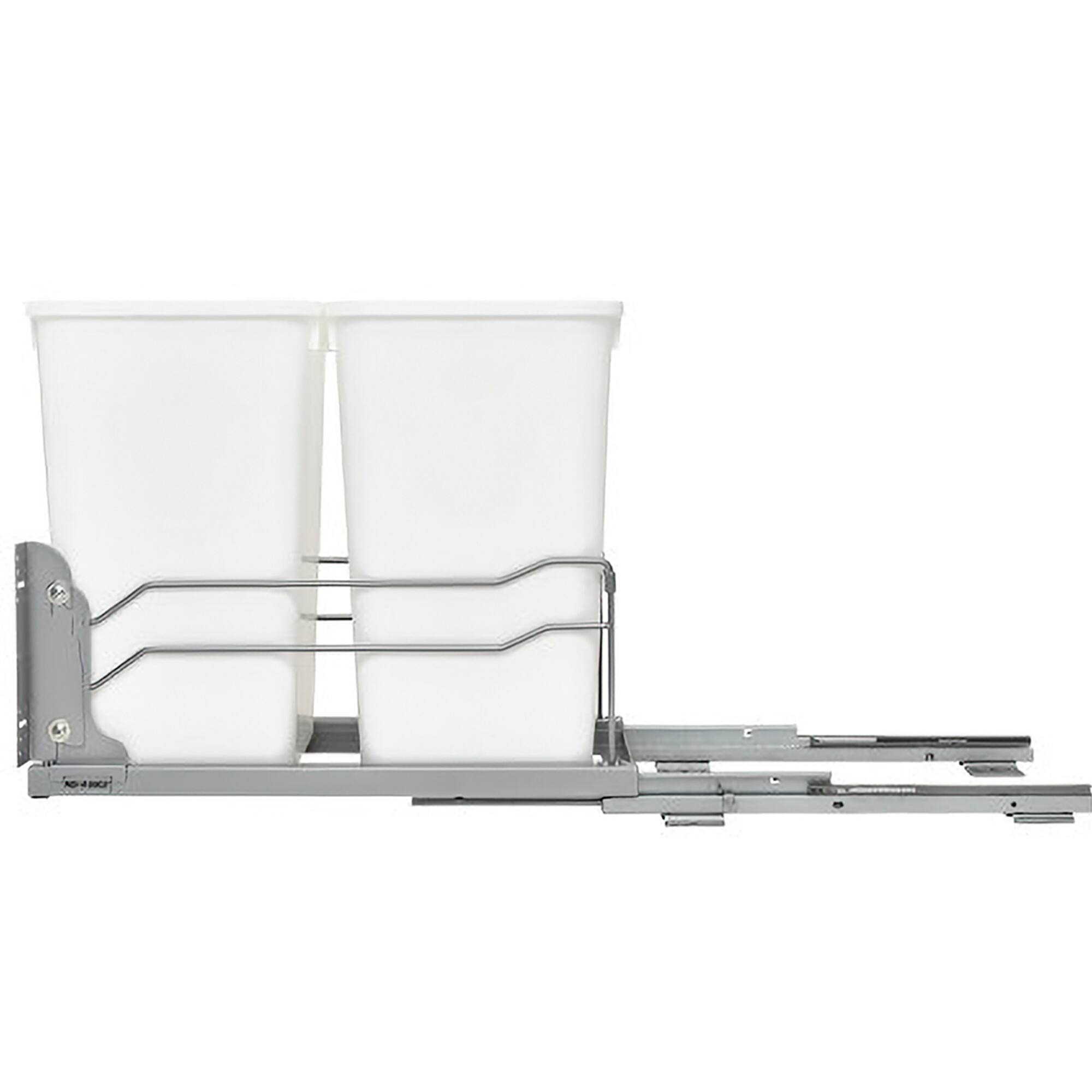 Alt View 8. Rev-A-Shelf - Rev-A-Shelf Double Pullout Trash Can 27 qt. w/ Soft-close, 53WC-1527SCDM-211 - White.