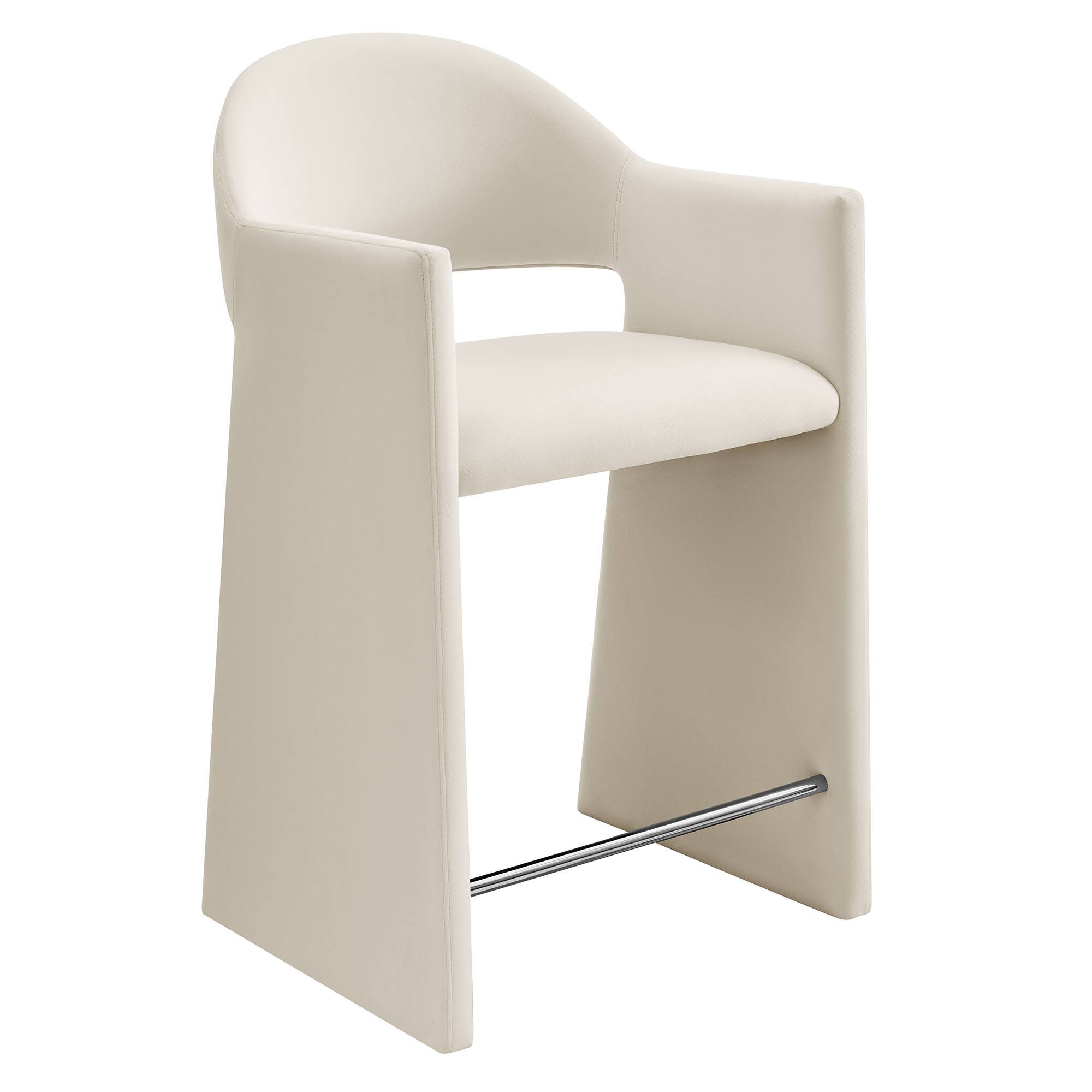 Angle. Modway - Talia 37 Inch Performance Velvet Counter Stool by Modway - Alabaster.