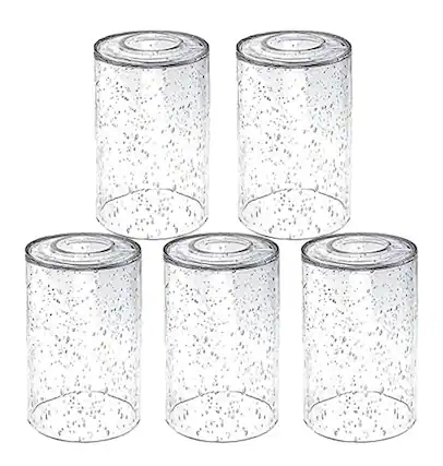 Front. Comfort Essence - Pack Bubble Glass Lamp Shade Covers Replacements For Light Fixtures Cylinder Globe Shades Pendant Lights Ch - Bubble Glass 5 Pack.