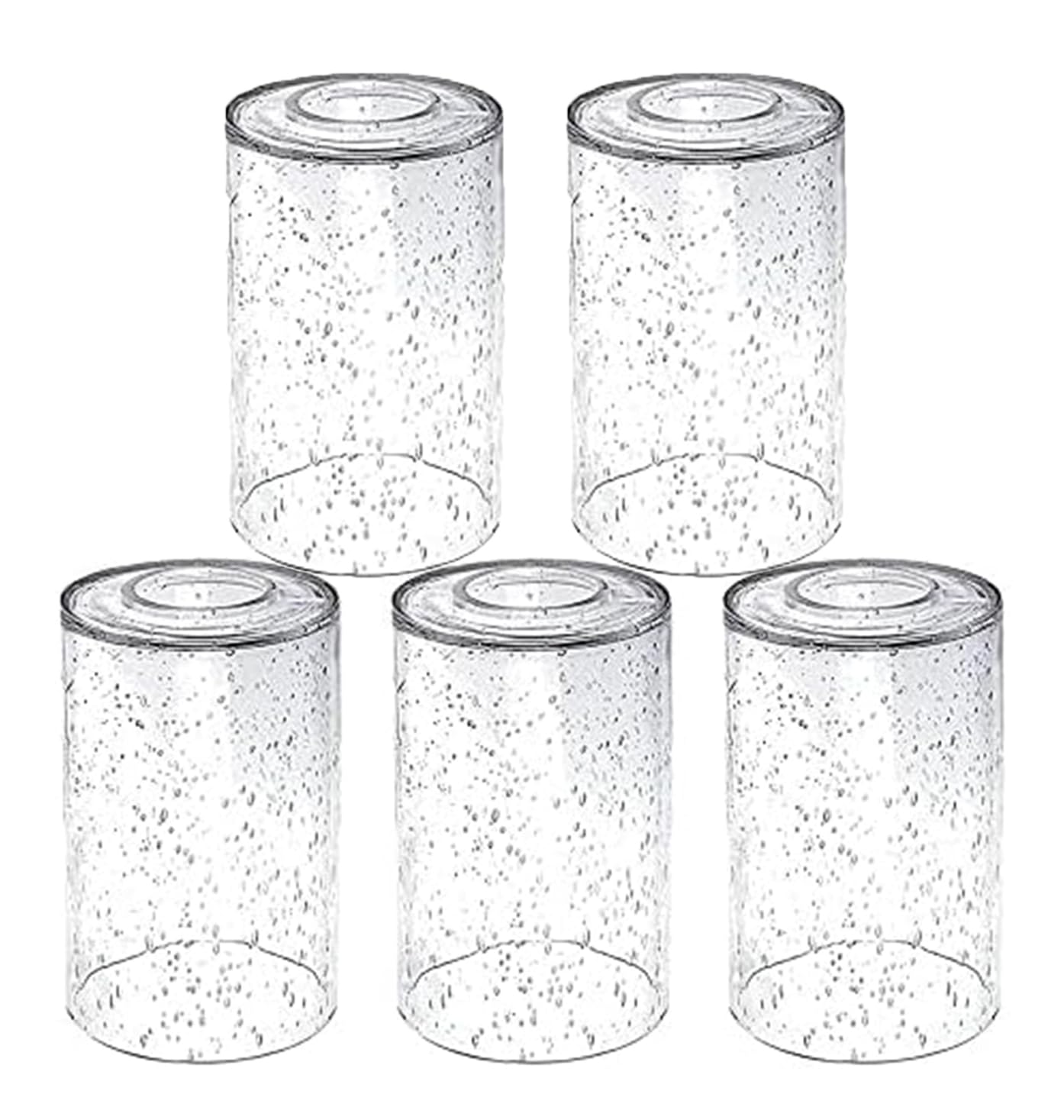 Front. Comfort Essence - Pack Bubble Glass Lamp Shade Covers Replacements For Light Fixtures Cylinder Globe Shades Pendant Lights Ch - Bubble Glass 5 Pack.
