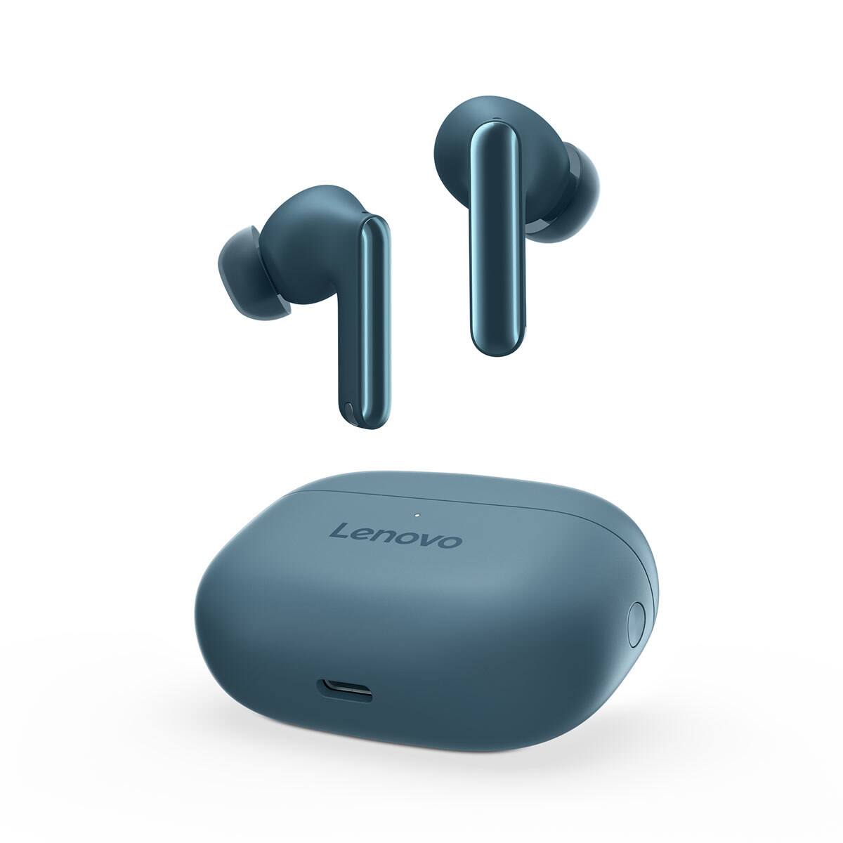 Alt View 9. Lenovo - Lenovo YOGA PC Edition True Wireless Active Noise Canceling Earbuds, Tidal Teal - Blue.