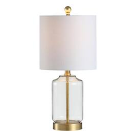 Jonathan Y - Duncan 19.5" Glass/Metal LED Table Lamp, Brass/Clear - Clear/Brass Gold