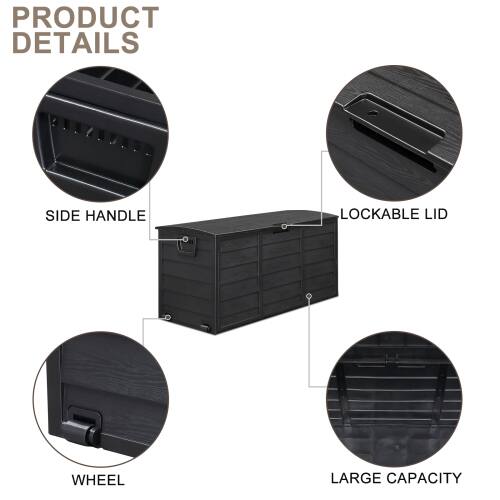 PRODUCT DETAILS

- SIDE HANDLE
- LOCKABLE LID
- WHEEL
- LARGE CAPACITY