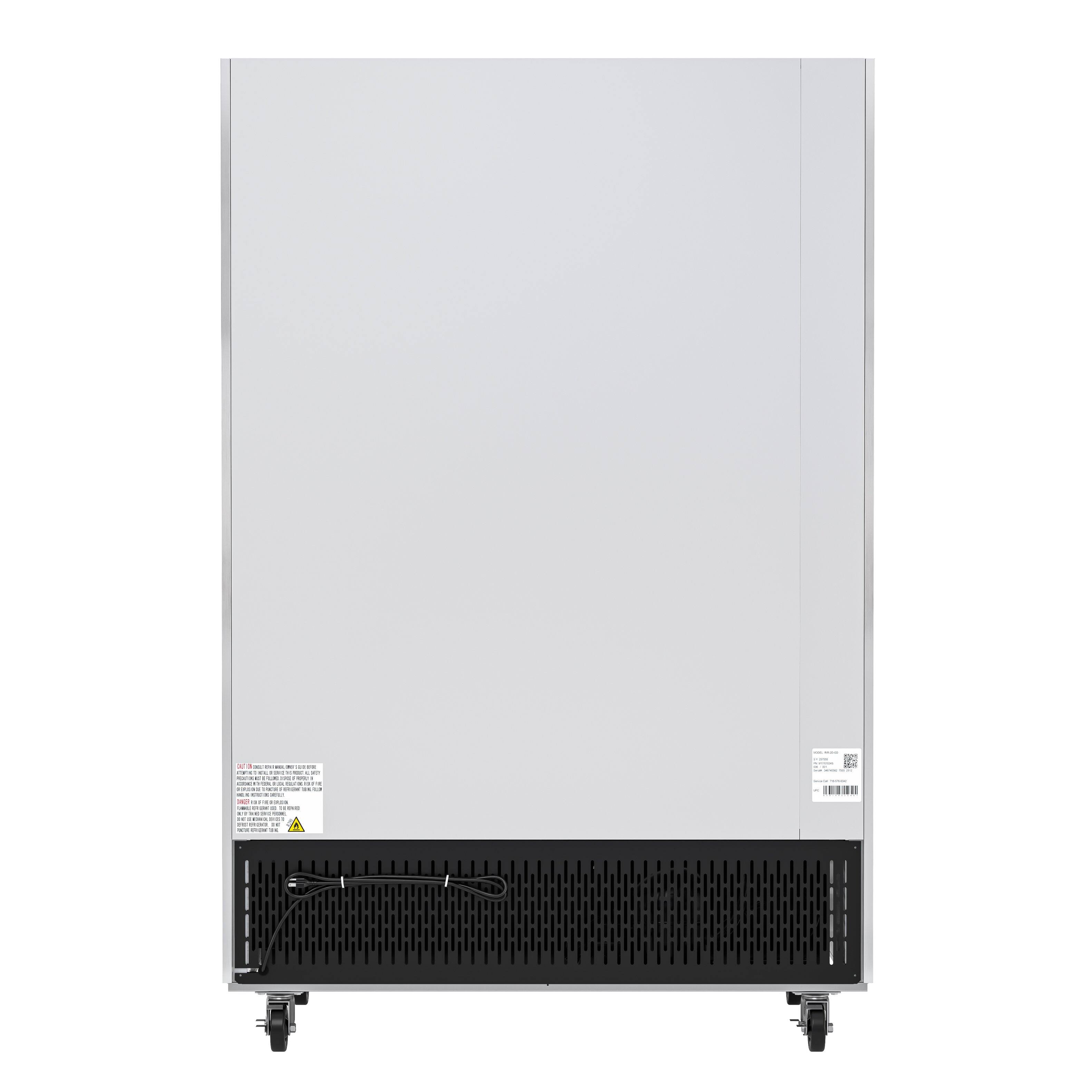 Alt View 5. Koolmore - 54 in. Two Glass Door Commercial Reach-In Refrigerator - 47 Cu Ft. RIR-2D-GD - Stainless-Steel.