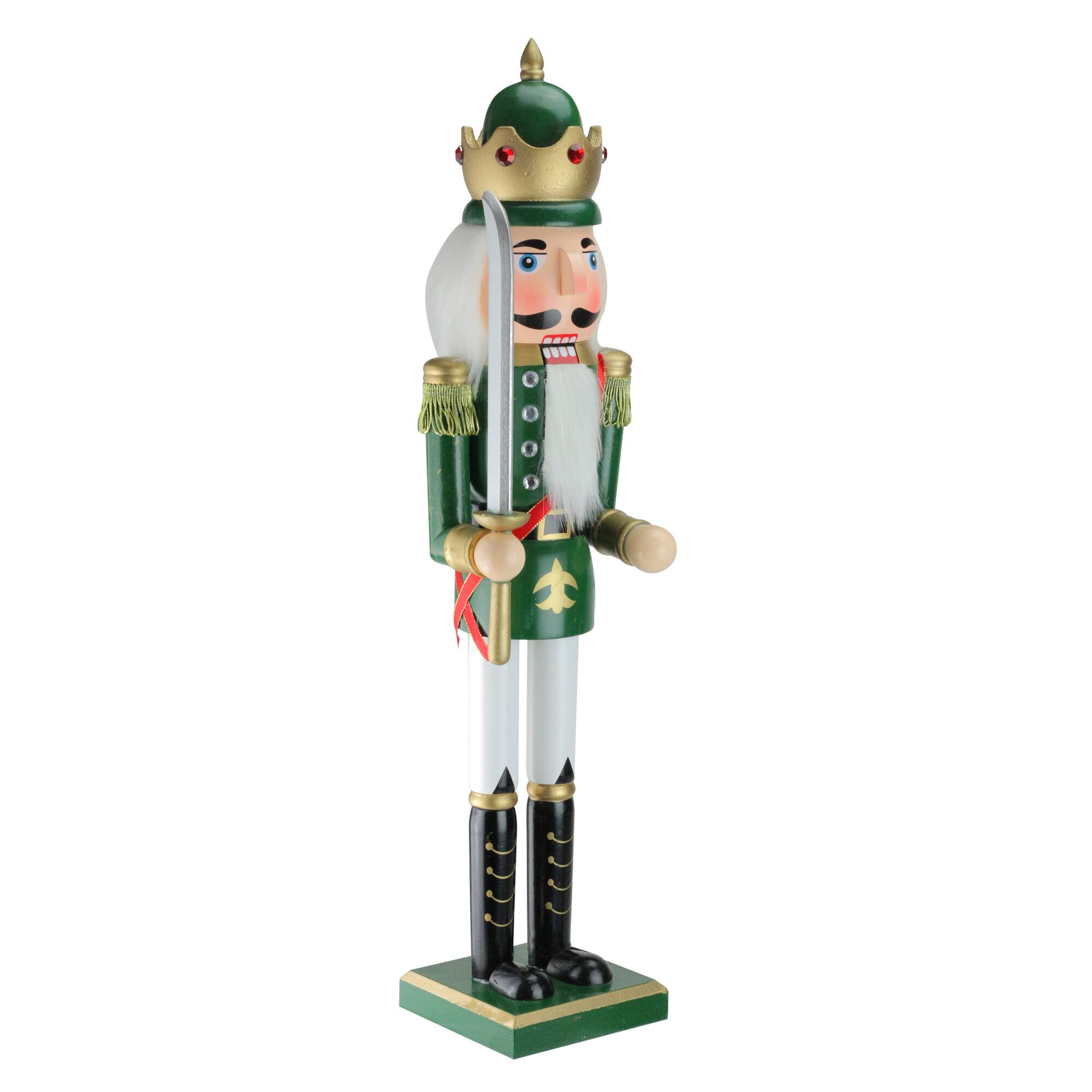 Alt View 3. Northlight - 24" Green and Gold Christmas Nutcracker King with Sword - Green.