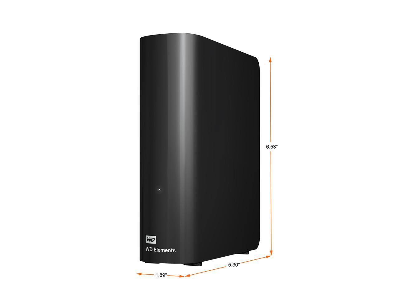 WD Elements  
6.53" (height)  
5.30" (width)  
1.89" (depth)