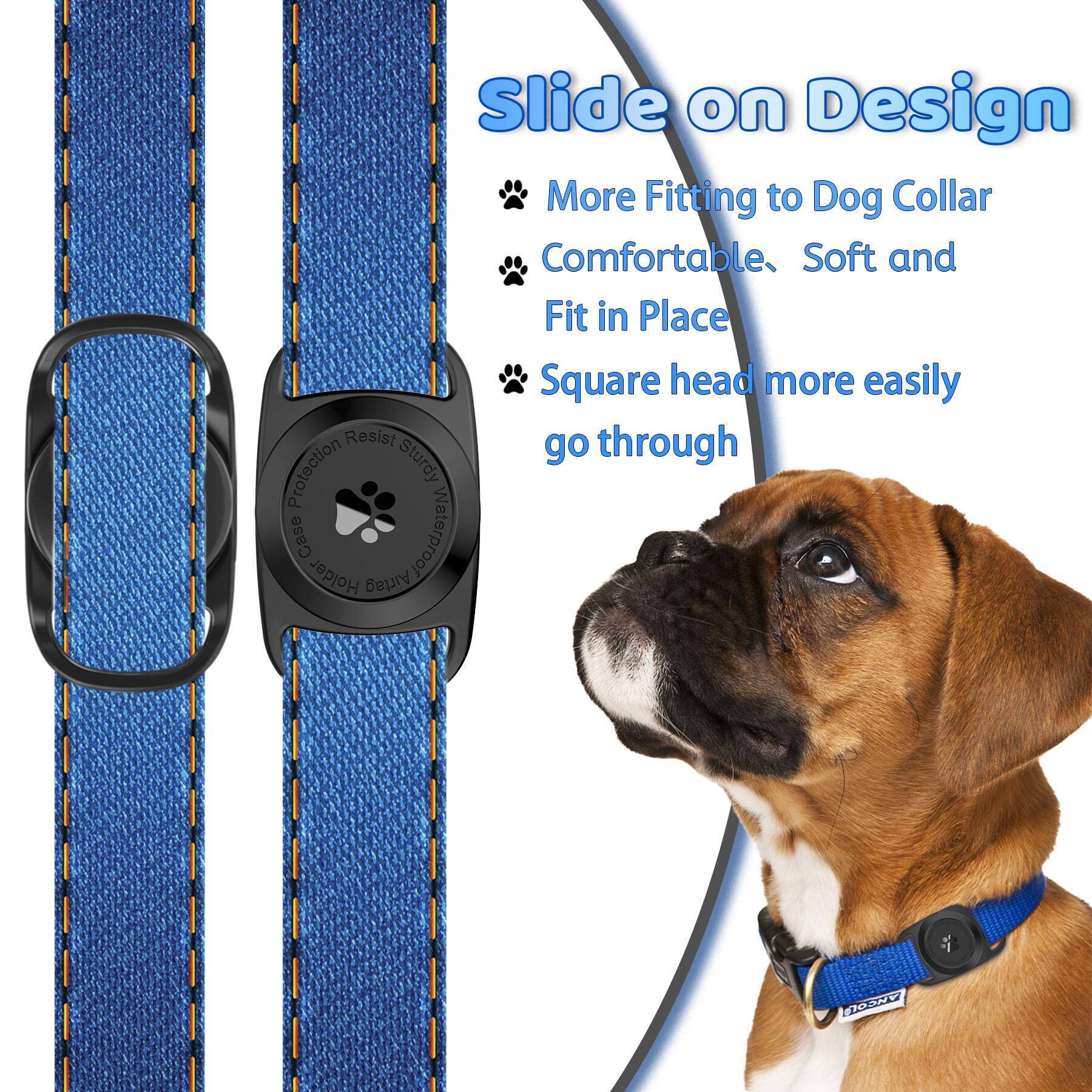 Slide on Design  
- More Fitting to Dog Collar  
- Comfortable, Soft and Fit in Place  
- Square head more easily go through  

Protection Resist Sturdy Waterproof Airtag Case Holder