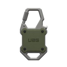 UAG - AirTag Case w Built-in Bottle Opener & Carabiner for Keys, Luggage & Bags - Olive Drab/Silver