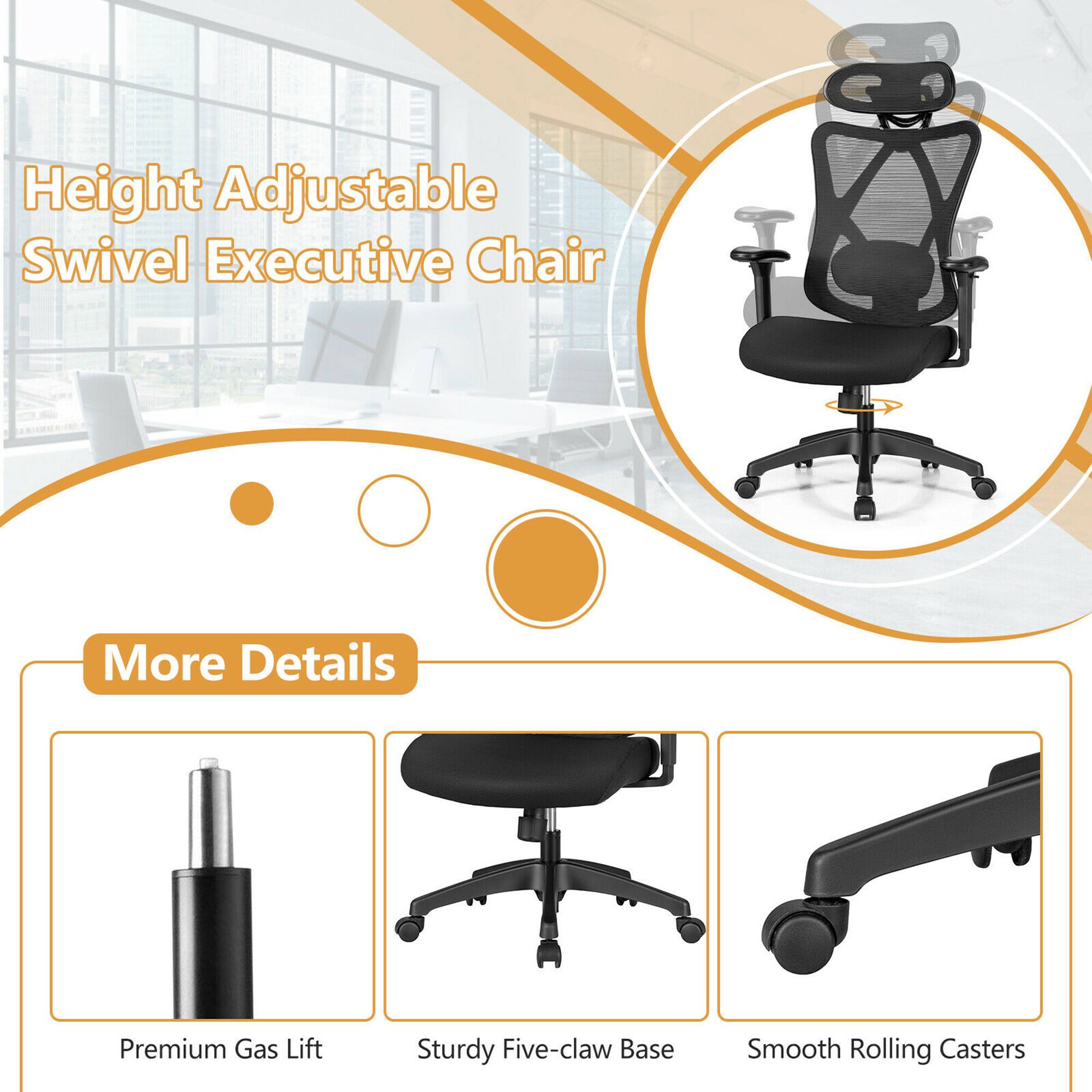 Height Adjustable Swivel Executive Chair
More Details
Premium Gas Lift
Sturdy Five-claw Base
Smooth Rolling Casters