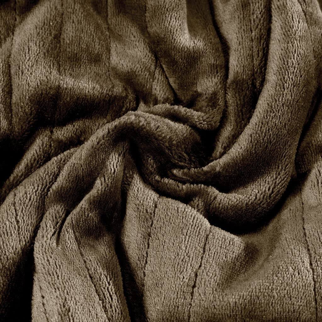 Left. Medical King - Electric Heated Blanket with Hand Controller for 10 Heating Settings Brown 50 x 60 - Brown.