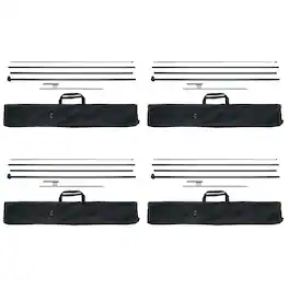VEVOR - Feather Flag Pole Kit, 4 Packs Swooper Flag Pole 16.3 ft, Sign Flag Poles for Business Advertising Flags Outdoor - Black, gray and silver