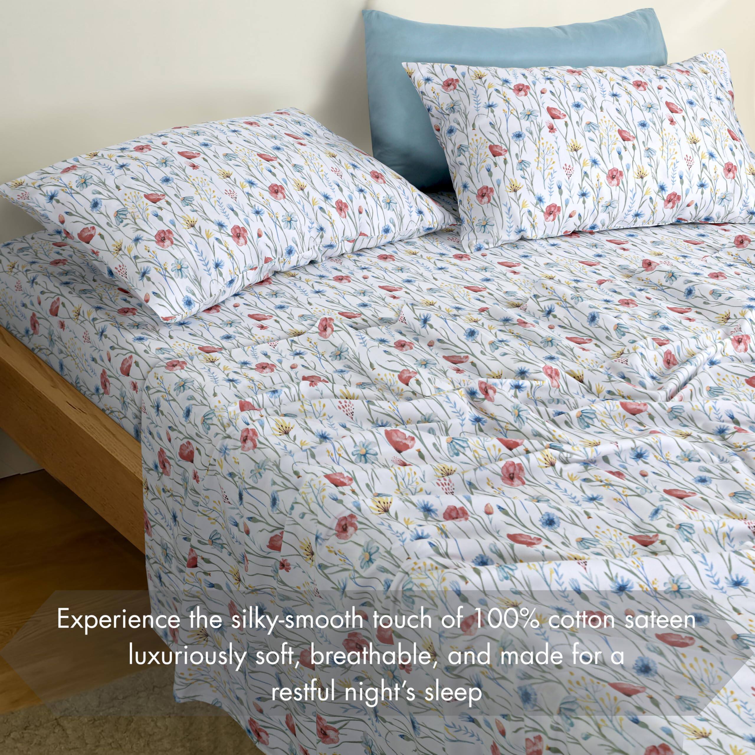 Experience the silky-smooth touch of 100% cotton sateen, luxuriously soft, breathable, and made for a restful night's sleep.