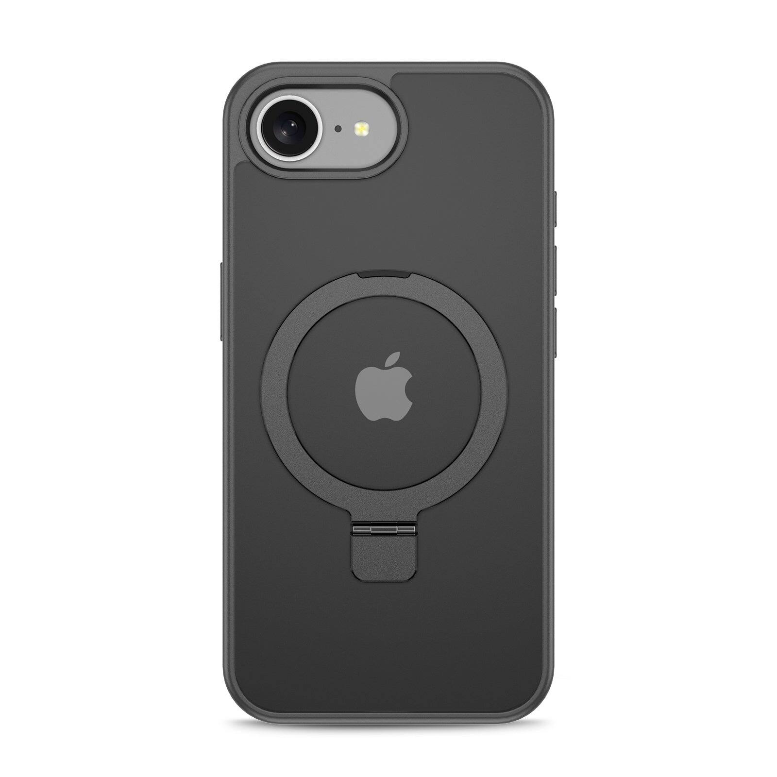 Alt View 1. Mybat Pro - Shade Series Case w/ MagSafe Ring Stand for Apple iPhone 17e / 16e - Black - Black.