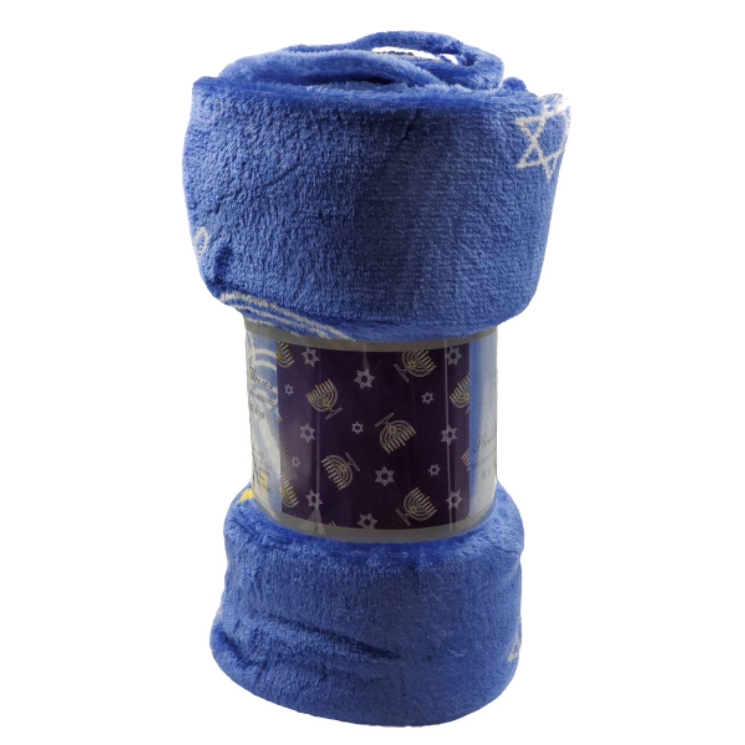 Alt View 4. Noble House - Hannukah Micro Plush Decorative Throw Blanket 50" x 60" Blue by Plazatex - Blue.