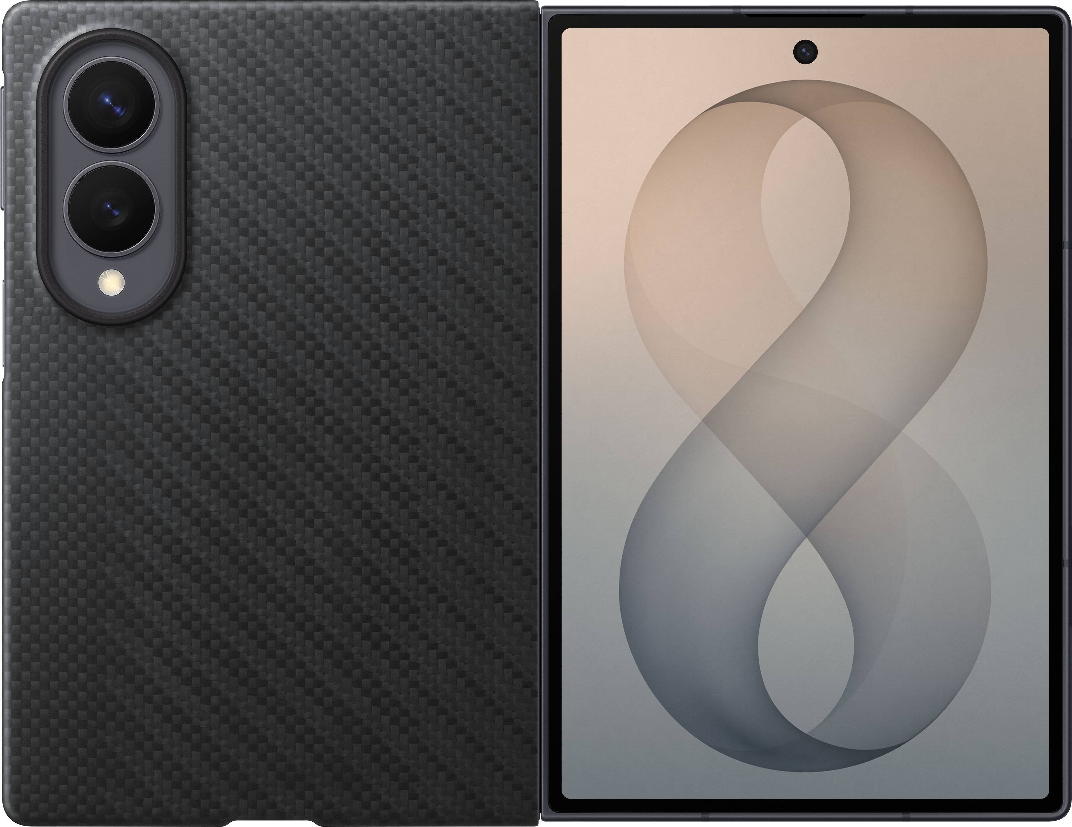 Front. Samsung - Galaxy Z Fold8 Carbon Magnet Case - Black.