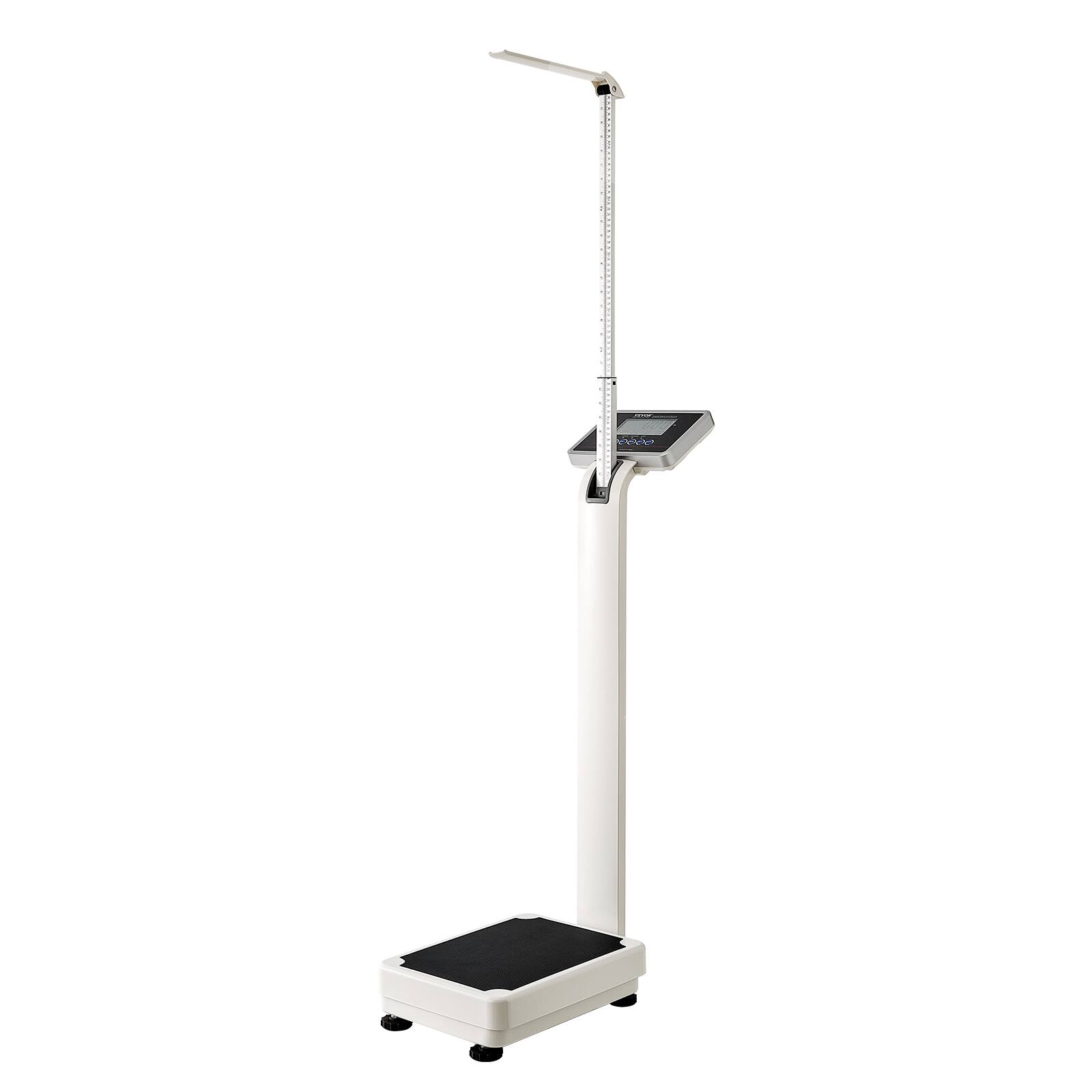 Front. VEVOR - Medical Digital Scale, Professional Physician Scale for Weight Height, Multi-Function Medical Physician Scale - White.