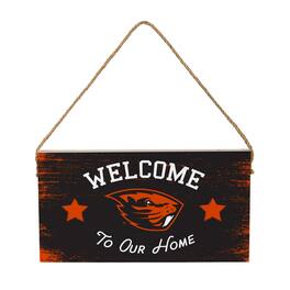 Evergreen Enterprises - Oregon State Beavers 6" x 11" Welcome Home Wood Wall Sign with Rope Hanger - Multicolor