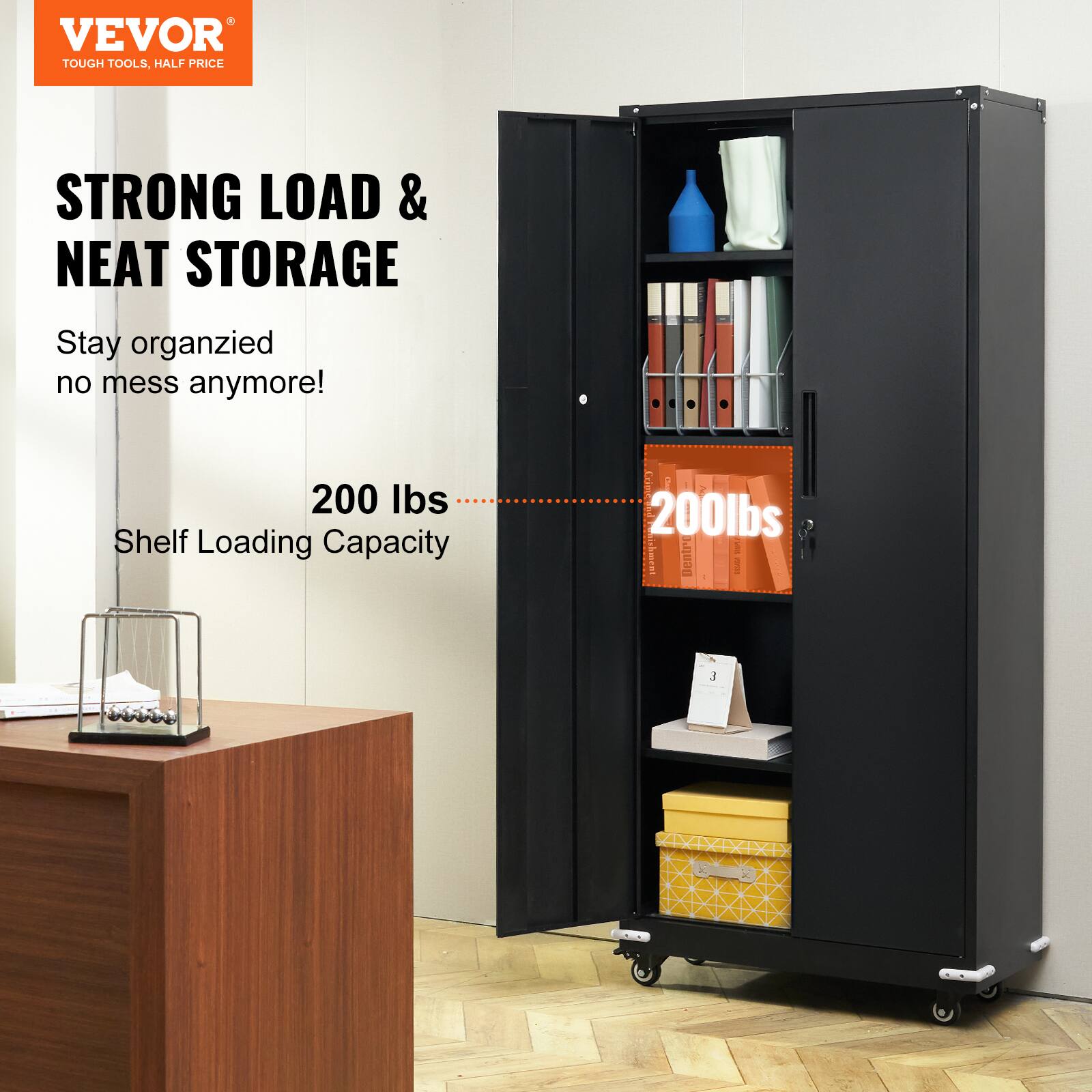 VEVOR TOUGH TOOLS, HALF PRICE
STRONG LOAD & NEAT STORAGE
Stay organized no mess anymore!
200 lbs Shelf Loading Capacity: 200lbs