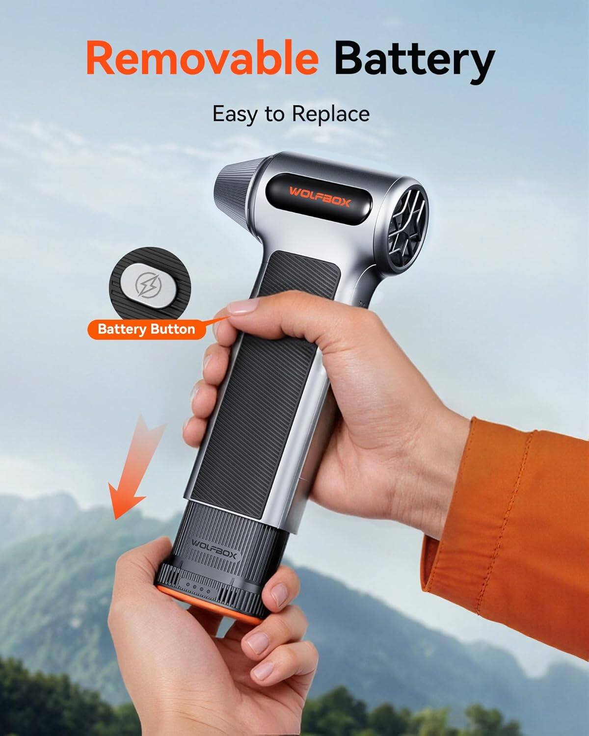 Removable Battery Easy to Replace WOLFBOX Battery Button