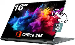 Jumper - 16 Inch Laptop, 16GB RAM, 640GB Storage,4-Core N95 Processor,Up to 3.4Ghz, 1 Year Office 365, 1200p FHD IPS - Gray