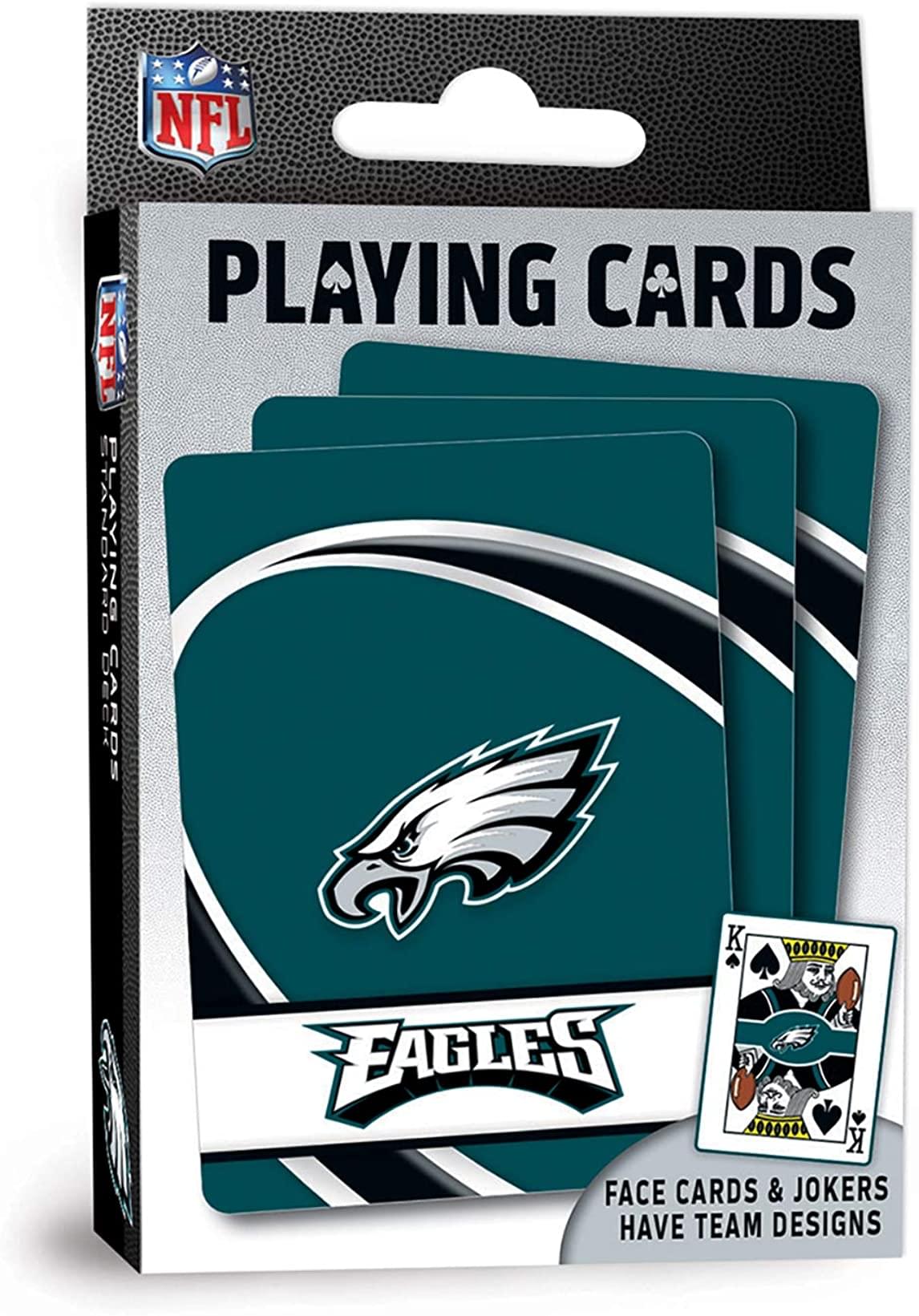 NFL PLAYING CARDS  
STANDARD PLAYING DECK  
EAGLES  
FACE CARDS & JOKERS HAVE TEAM DESIGNS