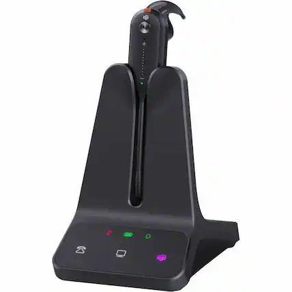 Front. Yealink - Yealink WH63 E2 Convertible DECT Wireless Headset - Microsoft Teams Certification - Mono - Wireless - DECT - 607 ft - 20 - Black.
