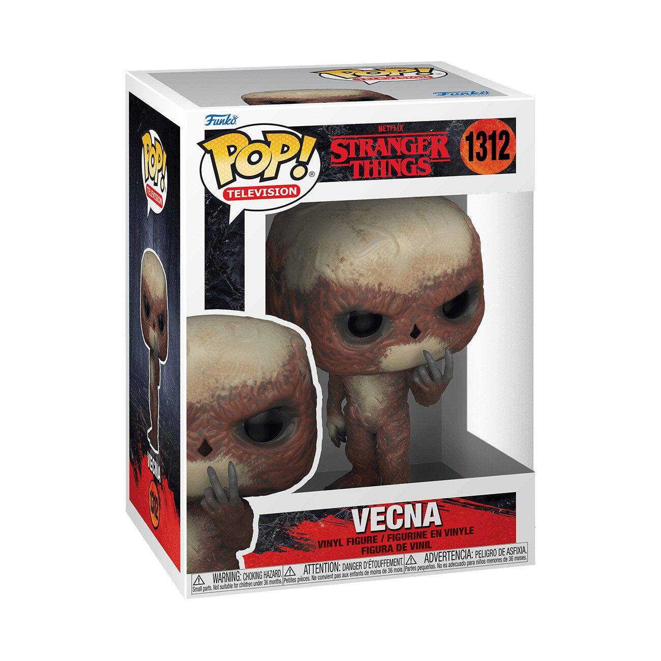 Funko POP! TELEVISION  
STRANGER THINGS  
1312  

VECNA  
VINYL FIGURE / FIGURINE EN VINYLE / FIGURA DE VINIL  

WARNING: CHOKING HAZARD - Small parts. Not for children under 3 years.  
ADVERTENCIA: PELOJO DE ASFIXIA - No es adecuado para menores de 3 años.  
ATTENTION: DANGER - Petite pièce. Ne convient pas aux enfants de moins de 3 ans.