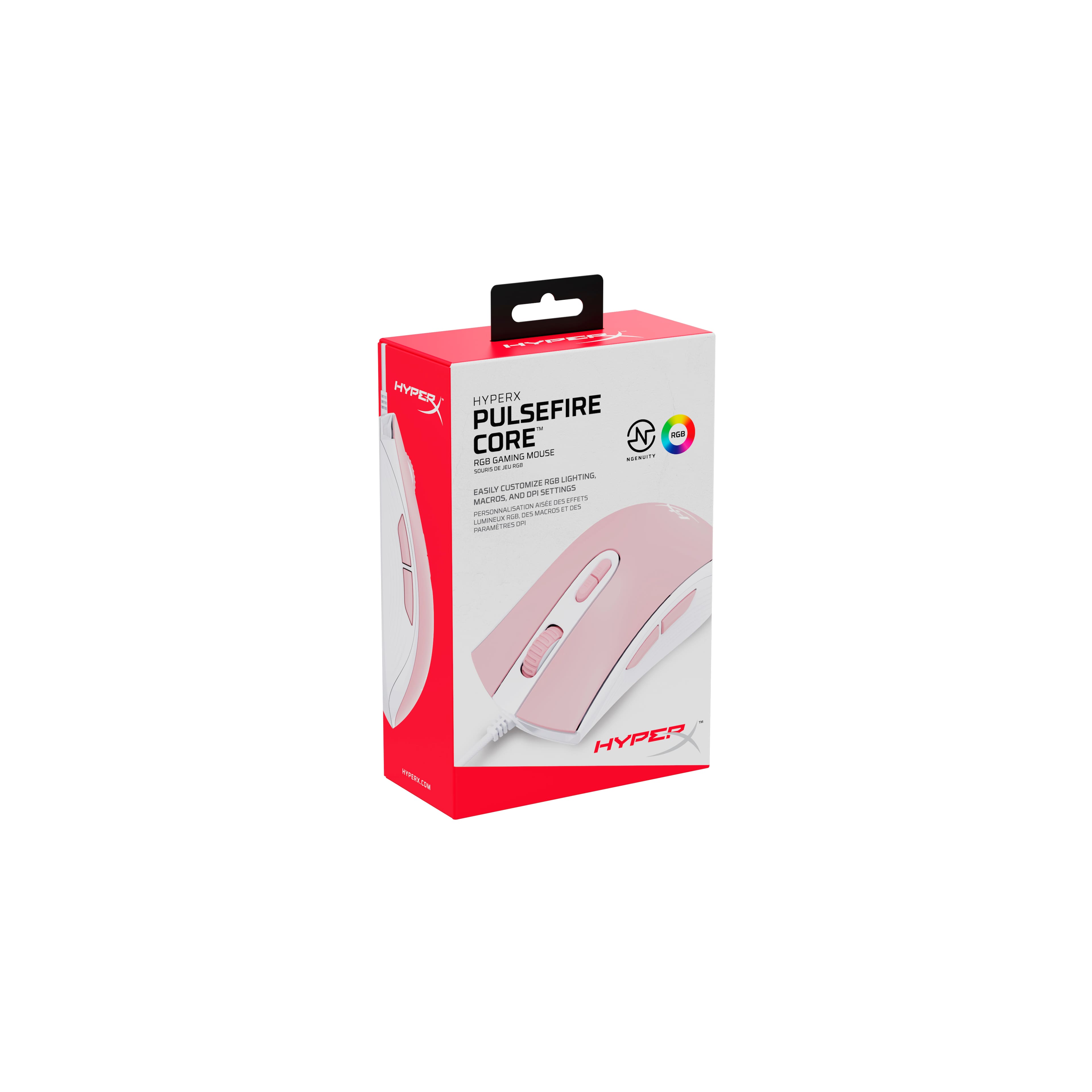 Alt View 16. HyperX - Pulsefire Core Wired Optical Gaming Mouse with RGB Lighting - Pink.