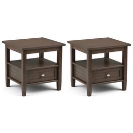 Simpli Home - Warm Shaker 20 inch End Table (Set of 2) - Farmhouse Brown